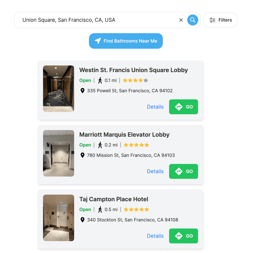 Find public restrooms near you